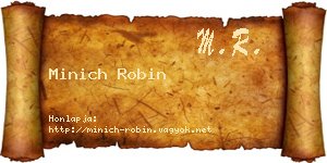 Minich Robin névjegykártya